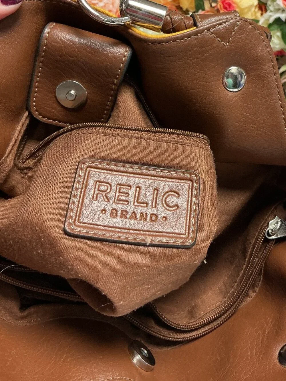 Relic Mustard Yellow Hobo Shoulder Bag Brown Braided Handles Y2K